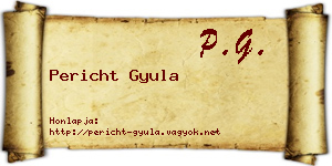 Pericht Gyula névjegykártya