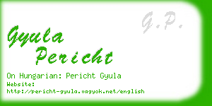 gyula pericht business card